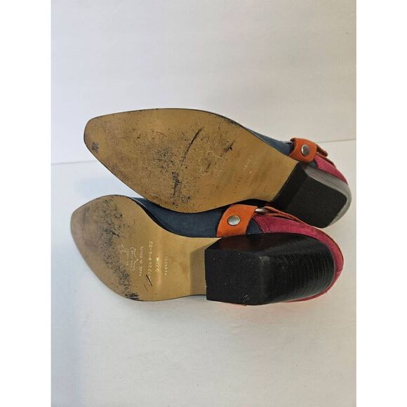 Santa Barbara 1980-90's suede color block booties. Size 6. - Picture 6 of 6